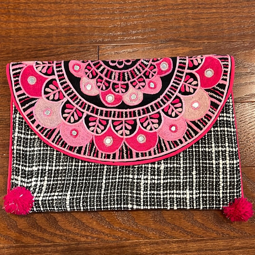 Clutch with shoulder strap